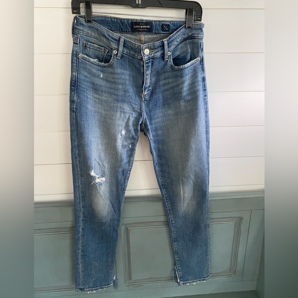 LUCKY BRAND Ava crop distressed jeans